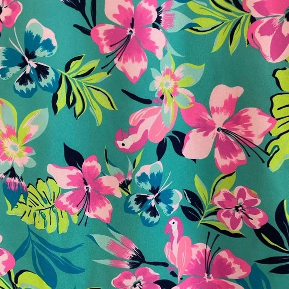 Lands End Girls UPF 50 Tropical Swim Rash Gaurd - Picture 3 of 6